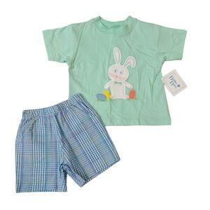 NWT Bailey Boys 18M Bowtie Bunny Boys Short Set